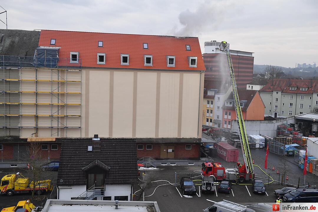 Dachstuhlbrand in der Geisfelder Straße in Bamberg