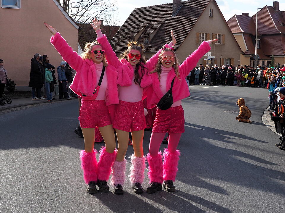 Wildes Faschingstreiben in Steinach an der Saale.