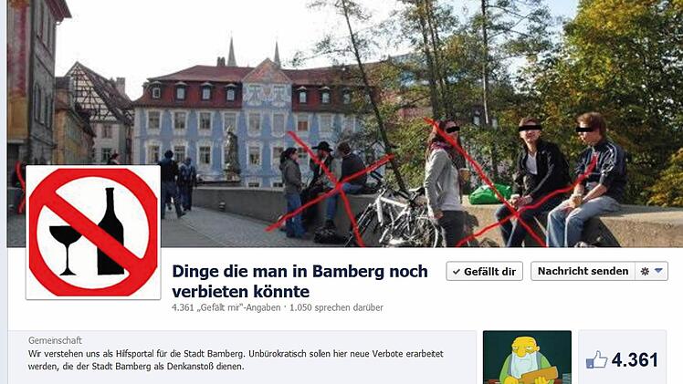 Die satirische Facebookseite "Dinge, die man in Bamberg noch verbieten könnte"