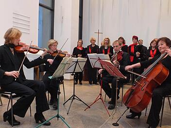 Gemeinsam sind der Gesangverein "Liederkranz" Bad Bocklet und das Streichquartett "Frisch gestrichen" aufgetreten.  Foto: Björn Hein