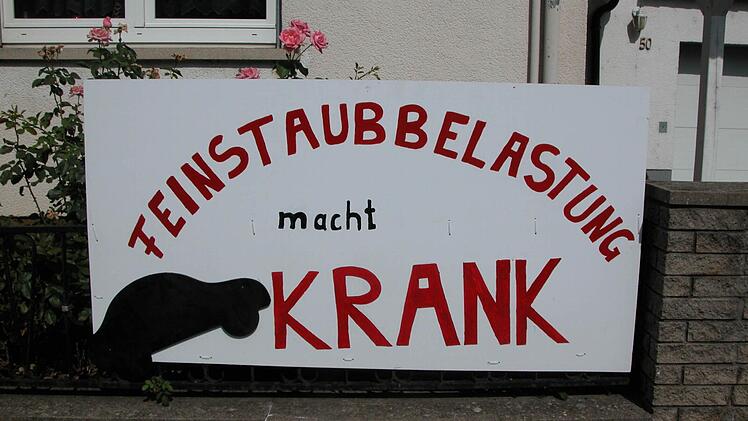 Proteste in Nüdlingen wegen des Durchgangsverkehrs. Foto: Ewald Kiesel
