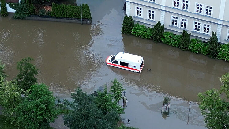 Hochwasser in Bayern - Schrobenhausen