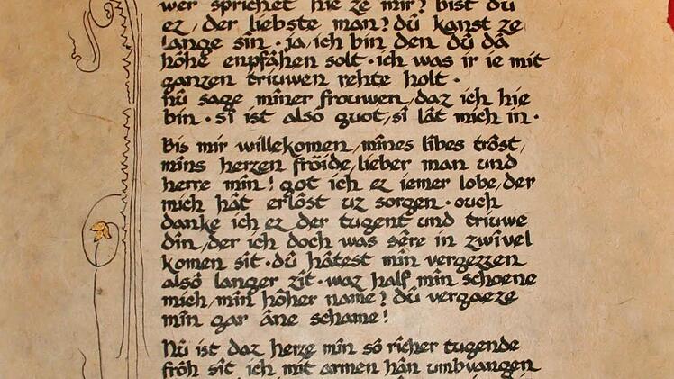 Lied des Otto von Botenlauben: "Wahter ich bin komen..." Foto: Werner Vogel