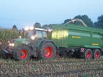 Wegen der langanhaltenden Trockenheit und Hitze m&uuml;ssen Landwirte heuer ihren Mais verst&auml;rkt nachts oder fr&uuml;hmorgens ernten. Foto: BBV