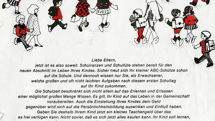 Elternbrief in Sachen Schulsparen von 1975