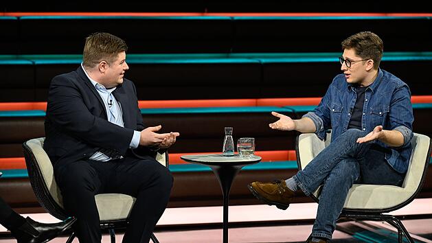 Bei "Markus Lanz" gerieten Johannes Volkmann (links) und Philipp T&uuml;rmer aneinander, als es um die Zukunft des Industriestandorts Deutschland ging.