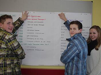 Auch (von links): Max Neubauer, Georg Scherbel und Wiebke Bachler beteiligten sich an den vier Workshops der neu angedachten "BDS-Schüler-Akademie".
