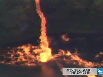 So zeigt "The Weather Channel" den Feuernado auf seiner Facebook-Seite. Foto: Screenshot