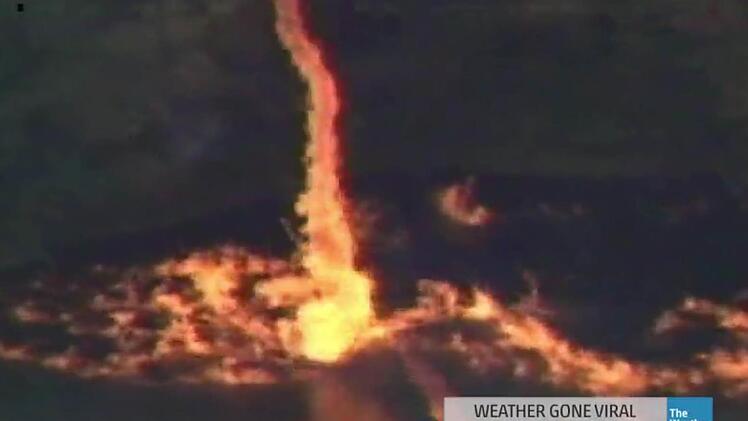 So zeigt "The Weather Channel" den Feuernado auf seiner Facebook-Seite. Foto: Screenshot