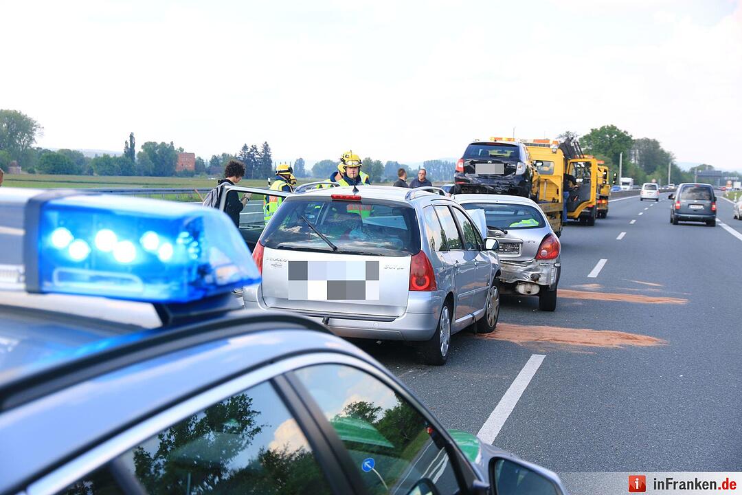 Unfall mit vier Autos bei Möhrendorf