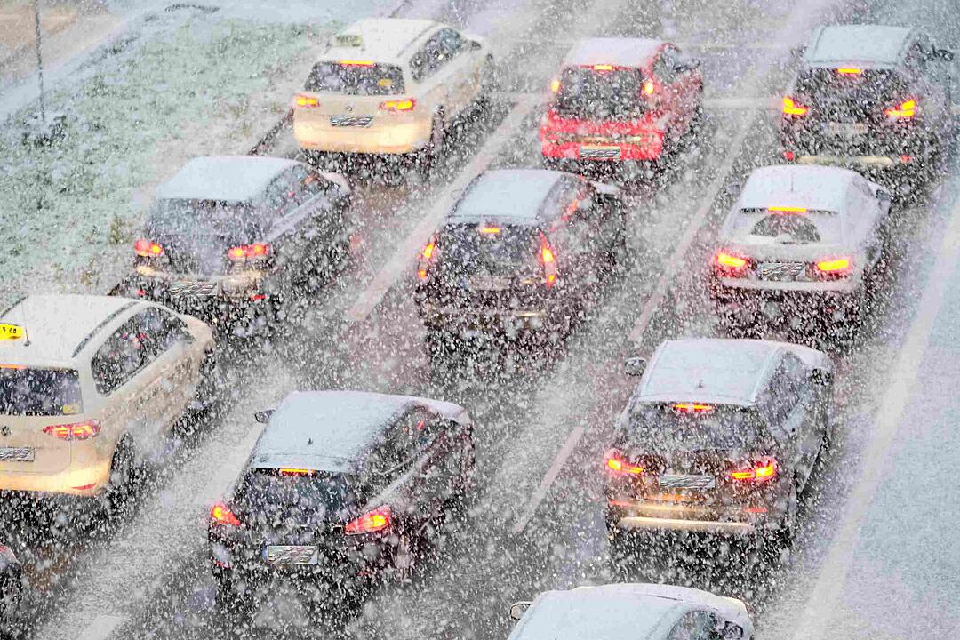 Starker Schneeschauer in Nürnberg