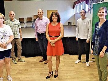 Das neue Vorstandsteam des TSV 1889 Stockheim. Von links: Jeanette Rohland, Jürgen Krause, Christoph Schülner, Christel Beez, Phil Zimmermann und Sophie Körner  Fotos: Gerd Fleischmann