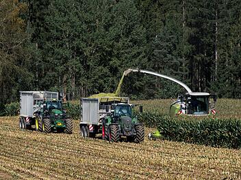 Eine Erntemaschine wurde durch Metallteile besch&auml;digt, die auf einem Maisfeld platziert wurden.