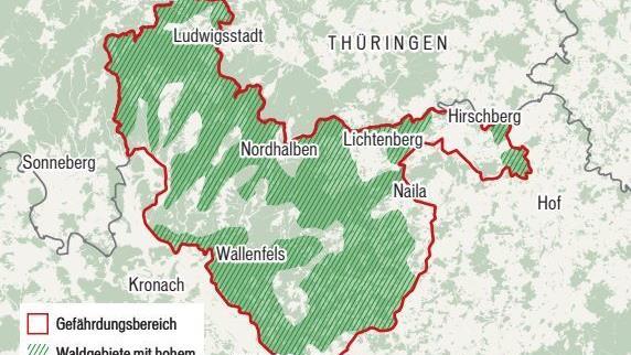 Käferbekämpfung im Frankenwald - hier gibt es die höchste Förderung. Grafik: Dagmar Klumb