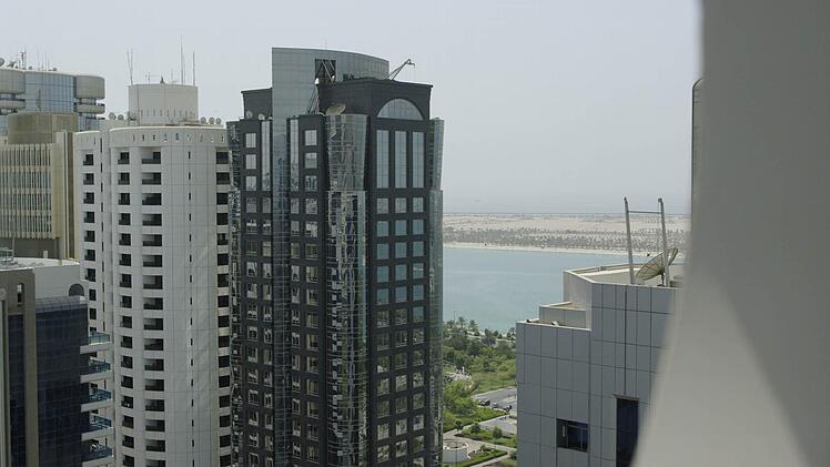 Blick aus dem Appartement, in dem Jörg Dorsch in Abu Dhabi wohnte.