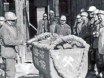 Die letzte Schicht auf St. Katharina in Stockheim im Jahre 1968  Foto: Gerd Fleischmann