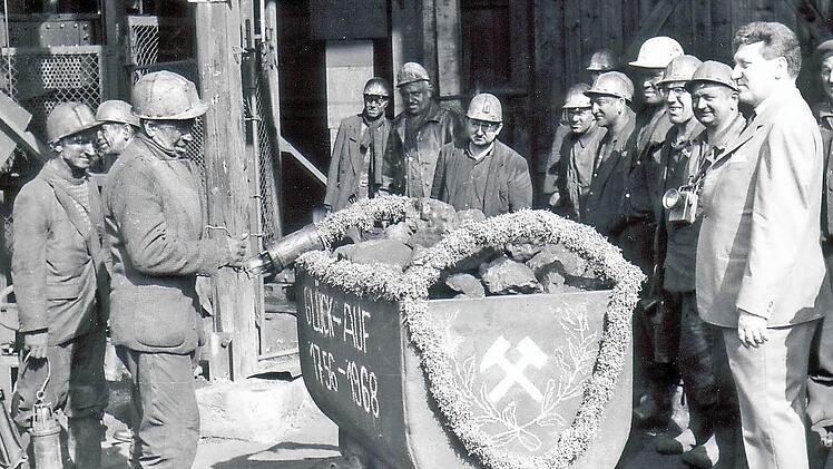 Die letzte Schicht auf St. Katharina in Stockheim im Jahre 1968  Foto: Gerd Fleischmann