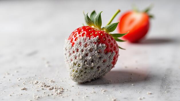 Symbolbild: verschimmelte Erdbeere