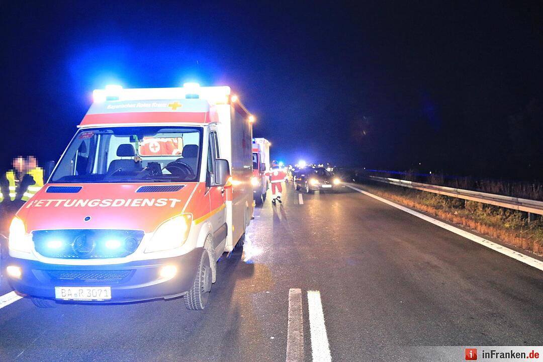 Karambolage auf der A70 bei Oberhaid