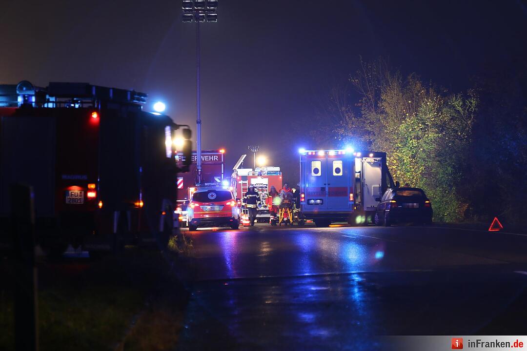 Schwerer Vekehrsunfall auf der B14 bei Gutzberg