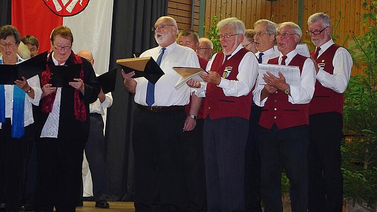 Der Gesangverein Unterrodach und sein Patenverein Oberrodach, die Chorgemeinschaft Seibelsdorf und der Kirchenchor Unterrodach sangen erstmals zusammen in einem Gemeinschaftschor. Foto: Heike Schülein