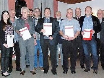 Die ausgezeichneten Blutspender mit den BRK-Verantwortlichen Foto: privat