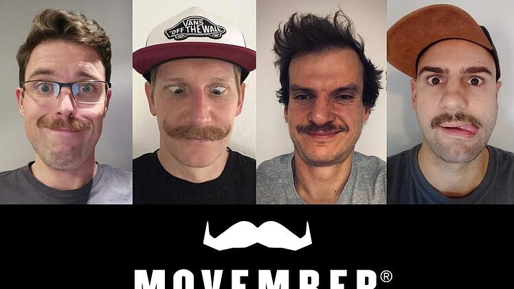 André Herrmann (Erster von links) und Peter Karl (Zweiter von links) sprechen offen über Gesundheitsprobleme beim Mann. Damit unterstützen sie die Bewegung Movember genauso wie andere Bad Brückenauer. Collage: Daniel Schöberl
