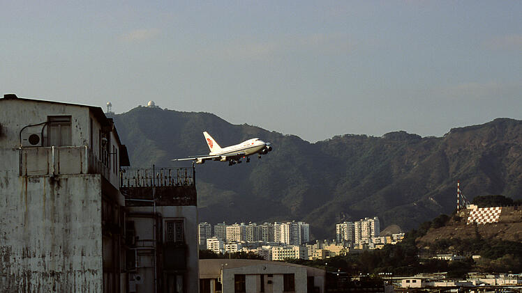 Flugzeug in Hongkong