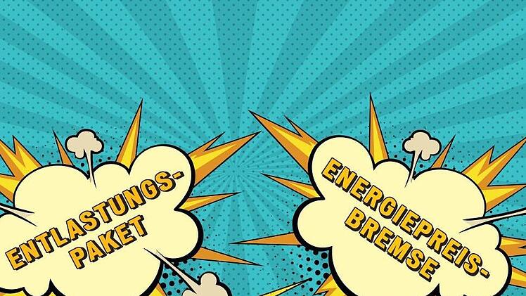 In Comicsprache verkündet Bundeskanzler Scholz Entlastungen als  Bazooka, einen Wumms und nun als Doppelwumms. Illustration: Brainpencil - stock.adobe / Dagmar Klumb