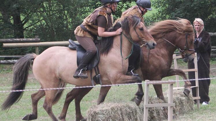 Auf dem Sprung: Für die Tiere ist der Hindernisparcours eine echte Herausforderung. Sie meisterten sie mit Bravour. Fotos: Sebastian Vogt