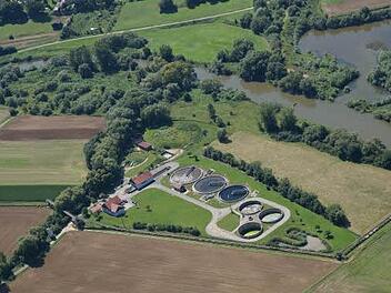 Blick auf die Kläranlage Foto: Rössler