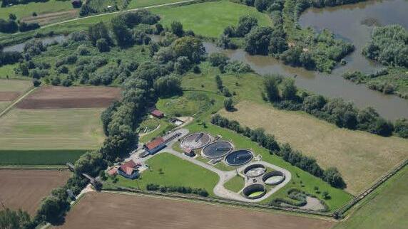 Blick auf die Kläranlage Foto: Rössler