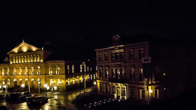 Blick auf den Coburger Schlossplatz bei NachtFoto: Jochen Berger