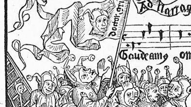 Titelblatt des Buches "Narrenschiff" von Sebastian Brant, 1499.