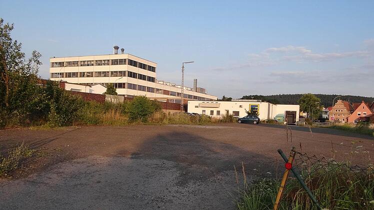Auf diesem Grundstück nördlich des Edeka-Marktes und des früheren Bauhofs von Ebern soll ein neuer Drogeriemarkt entstehen.  Foto: Johanna Eckert