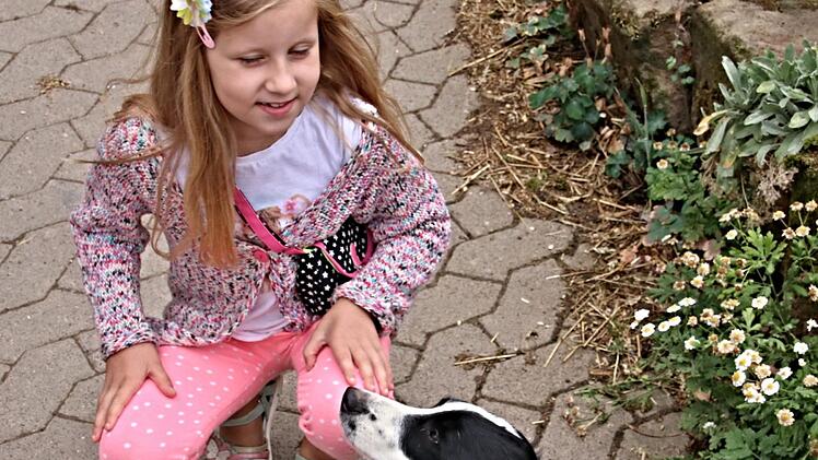 Hofhund "Mila" hatte es dieser Schülerin besonders angetan. Foto: Helmut Will