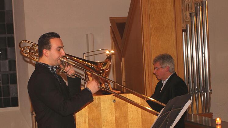 Bassposaunist Dominique Steins mit Organist Tjeu Zeijen