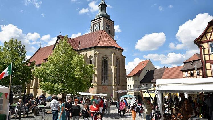 Vor der Marienkirche fand der Erlebnismarkt statt.