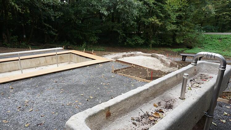 Ein rustikales Armtauchbecken bereichert die Anlage auch optisch. Foto: Marion Eckert