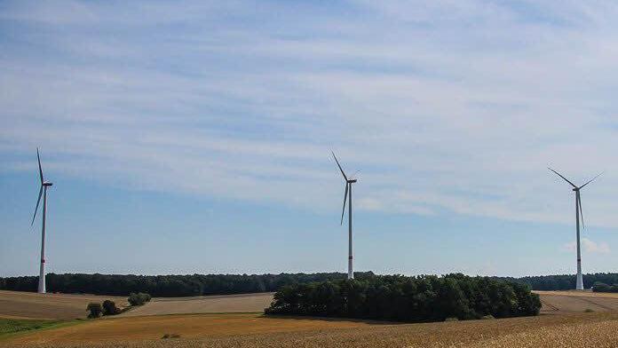 Am Netz: der Windpark Maßbach Foto: Green City Energy