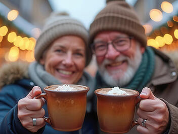 Weihnachtsmarkt, Heiße Schokolade, Lumumba, Glühwein