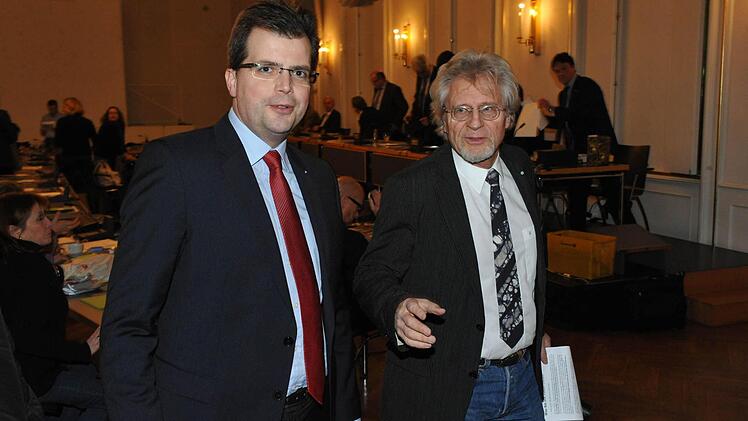 Das Archivbild zeigt CSU-Kreisvorsitzenden Christian Lange (links) und Fraktionsvorsitzenden Helmut Müller. Foto: Ronald Rinklef