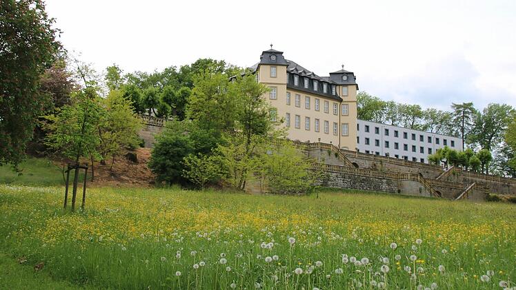 Der "Englische Landschaftspark" unterhalb des Schlosses Untermerzbach bietet weite Wiesen und geschwungene Wege.  Fotos: Ronald Heck