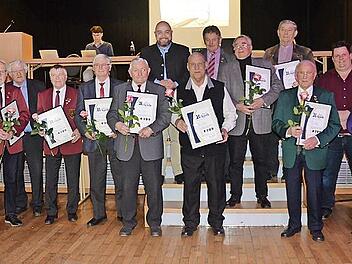 Die Jubilare aus der Sängergruppe Frankenwald (Landkreis Kronach)