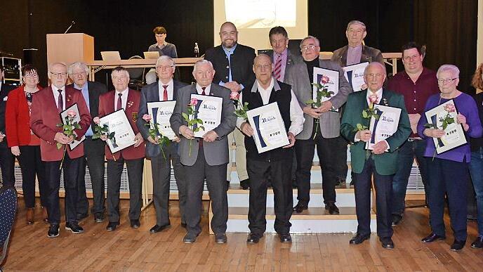 Die Jubilare aus der Sängergruppe Frankenwald (Landkreis Kronach)