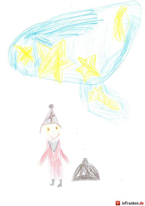 Selbstgemalte Weihnachtsbilder von Kindern aus Franken 2016