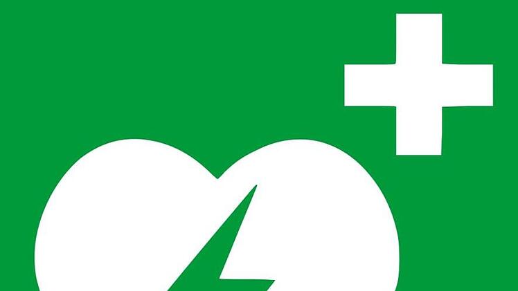 Dieses Symbol kennzeichnet Defibrillatoren in ganz Deutschland, unabhängig  vom Hersteller. Foto: Dieter Britz