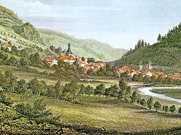 Das Tal von Muggendorf um 1846, gezeichnet von Johann Poppel  Repros: Reinhard Löwisch