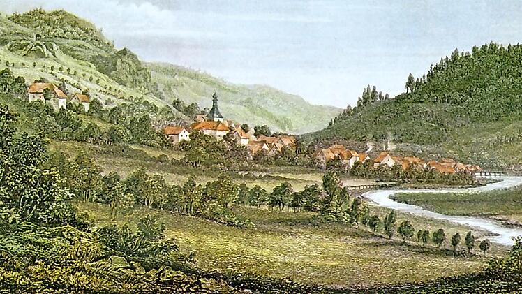 Das Tal von Muggendorf um 1846, gezeichnet von Johann Poppel  Repros: Reinhard Löwisch