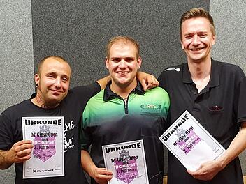 Die Sieger bei den Herren (von links): Vranjo Stumpf (3.), Christopher Erler (1.) und David H&ouml;lzel (2.)